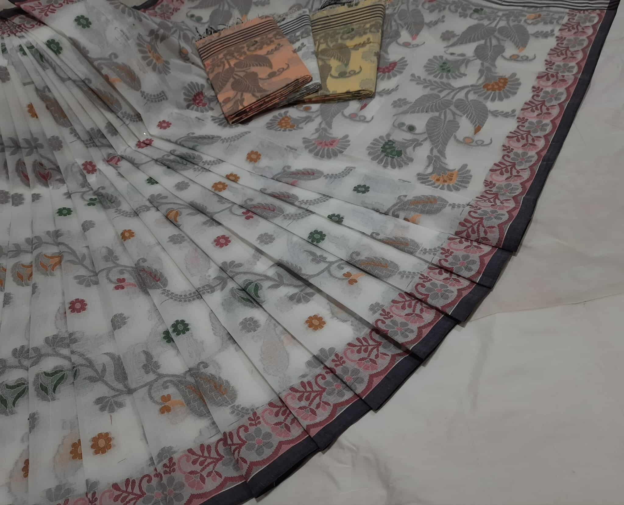 ১০০% সুতি তন্তুজ শাড়ি