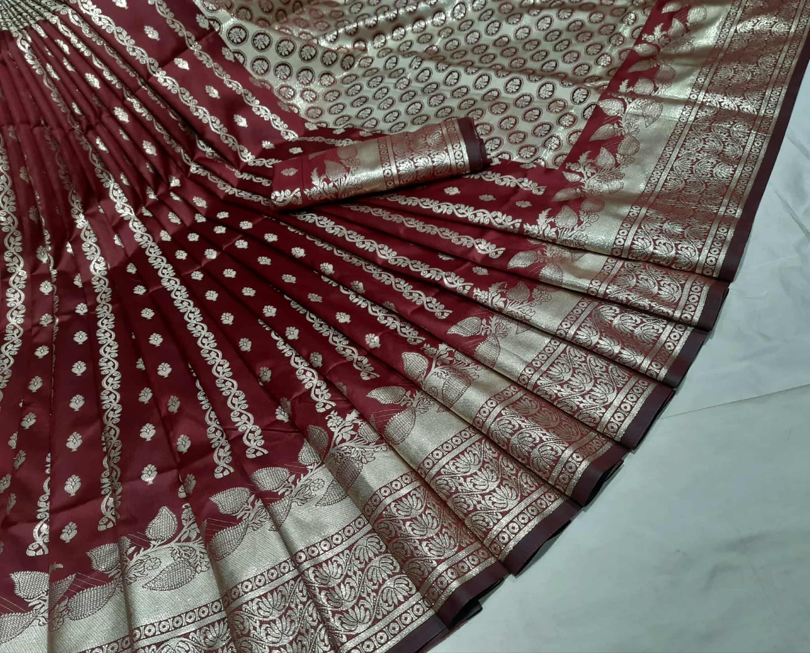 সফট সিল্ক কাতান - Deep Magenta