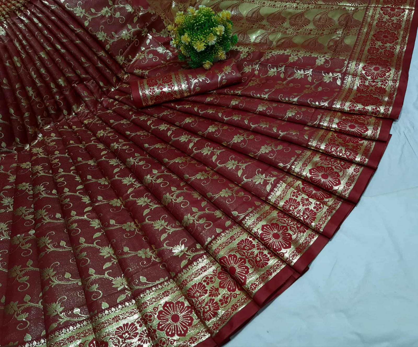 সফট সিল্ক কাতান - Maroon