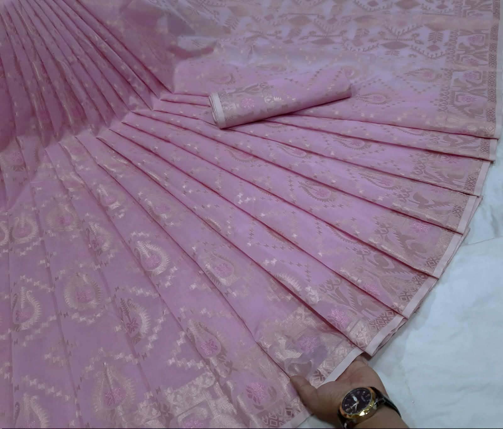 জামদানী শাড়ি - Pink