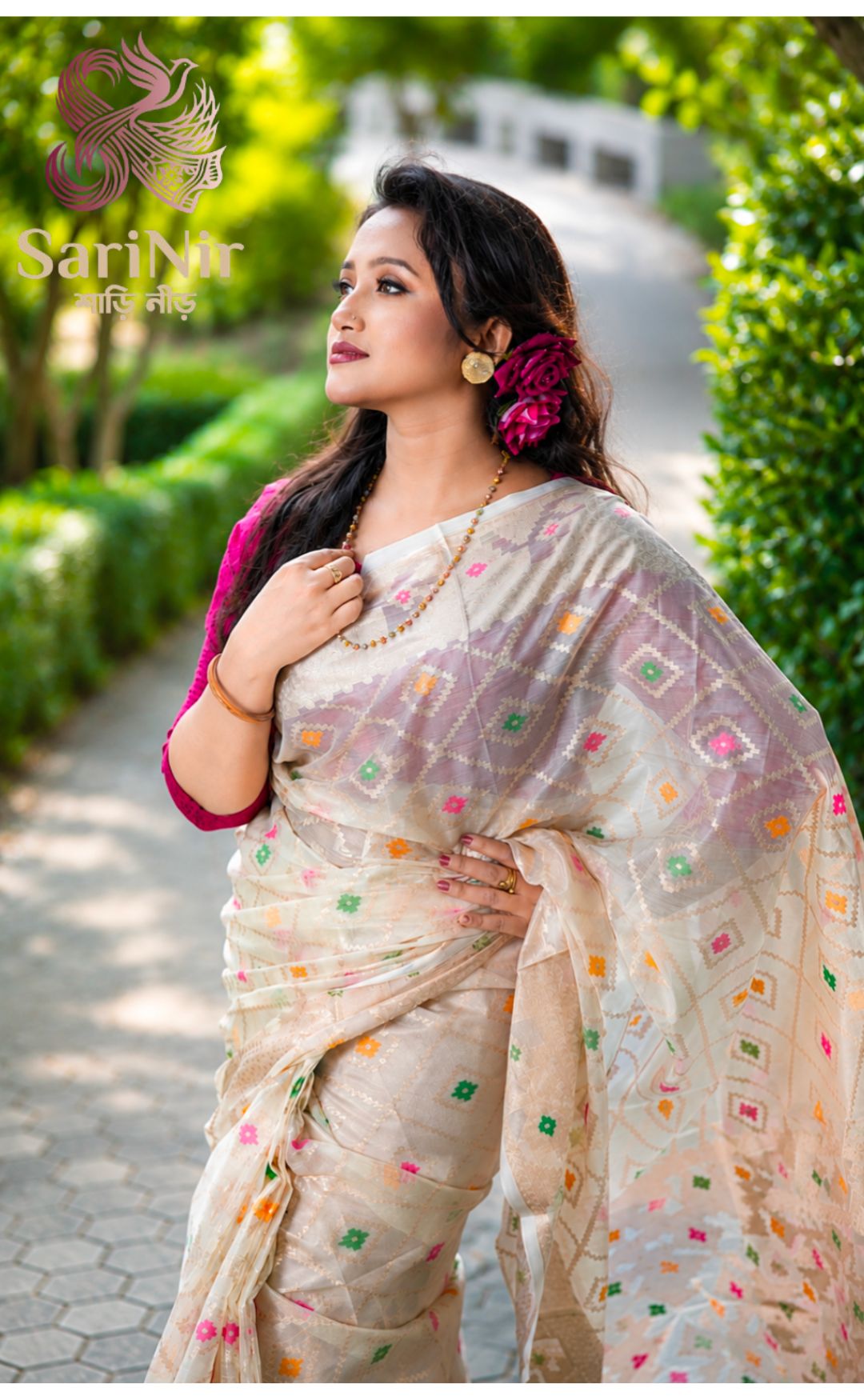 মসলিন জামদানি - Off-White