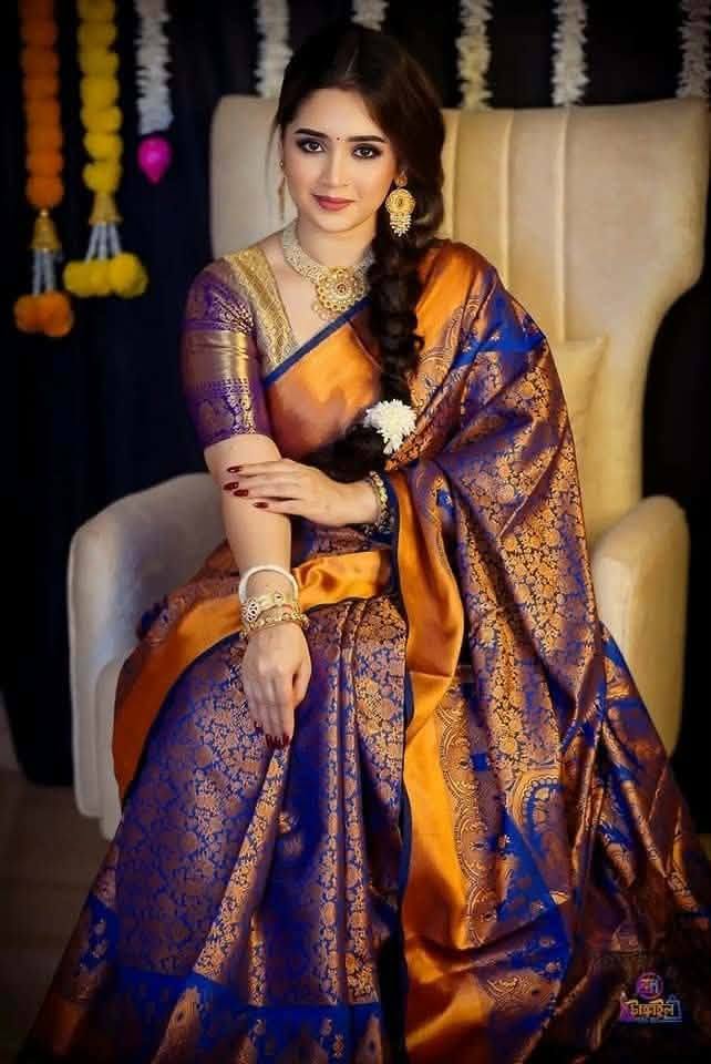 Kanchipuram SareeSaree - Golden Yellow