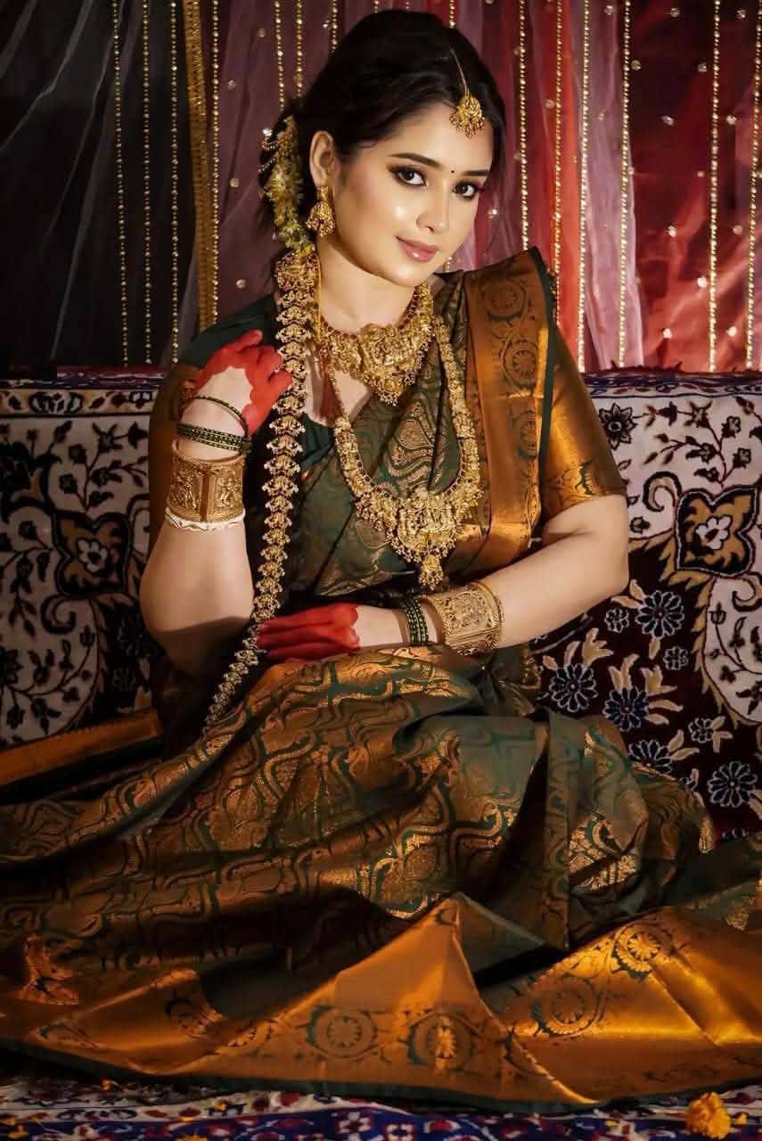 Kanchipuram Saree - Golden Yellow